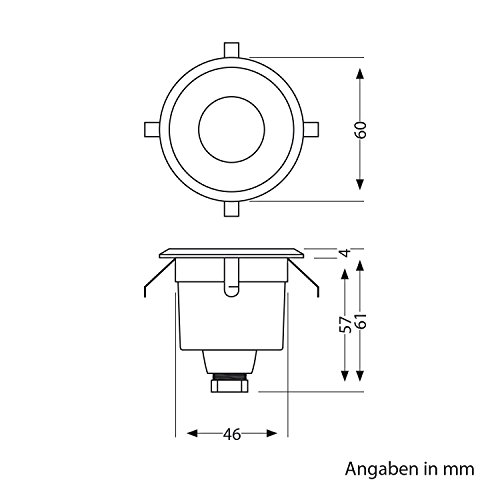 parlat LED Bodeneinbauleuchte AGENA für außen, warm-weiß, 7lm, IP65, 230V, 60mm Ø - 7