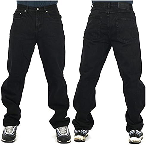 Mens black jeans, straight fit bar rock g plain basic premium weight trousers, star wash pants made by Georgia Peviani