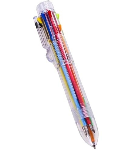Flair Sunny 4-farbige Kugelschreiber Box, 10 Stück – Einziehbar, Ergonomischer Griff, Für Schule & Büro