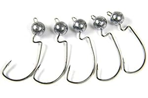 FISHIN ADDICT Offset jig heads hooks 3g 5g 7g weedless for soft lures PACK OF 5