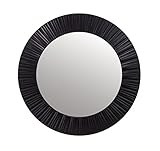 Schwarzer Rahmen Kiera Grace Groove Spiegel, rund, 50,8 cm, Schwarz