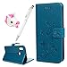 Price comparison product image Huawei P Smart 2019 Case PU Leather Wallet Flip Case Stand Card Holder TPU Bumper Folio Protector with Unicorn USB Carble Protector & Stylus for Huawei P Smart 2019 / Honor 10 Lite - Blue Lotus