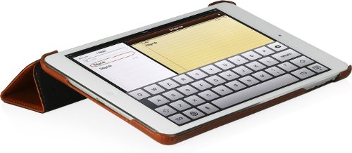 StilGut Couverture Case, Tasche aus feinstem Leder für das Apple iPad mini mit Retinadisplay & iPad mini 3 unterstützt Smart-Cover Funktion, Cognac - 2