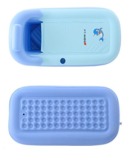 Intime Pliable Gonflable šŠpais Adultes Chauds Baignoire, Enfants Piscine Gonflable, Bleu - 4