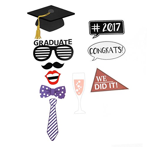 OULII Graduierung Foto Requisiten Graduierung Phtoto Stand Requisiten 2017 Graduation Party Dekorationen 30pcs - 2