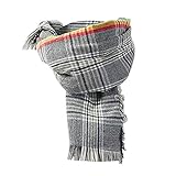 GreatestPAK Damen Strickschal Schal Plaid Color Matching Langer Abschnitt Warm Vielseitig Dual Purpose Verdickung Trend Wild Gestrickter Cape