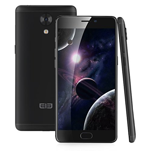 ELEPHONE P8 Mini 4G Smartphone Libre (4GB RAM + 64GB ROM, Dual Cámara 16 MP+13MP, Dual SIM Android 7.0 Teléfono Celular, MT6750T Octa-Core 1.5GHz, Pantalla FHD 5.0'', Fingerprint GPS OTG) - Negro