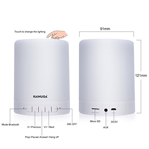 Kainuoa® LED Tischleuchte mit Wireless Bluetooth Lautsprecher Touch Lampe Nachtlicht Dimmbare Bunte Nachtischlampe Dekoleuchte in Farbwechsel für Kinderzimmer Schlafzimmer - 8