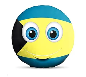 DreamVio Round Shape Velvet Fabric Printed Soft Toy/Smiley/Emoji/Plush/Filled/Emoticons/Icons/Cool Cushions/Pillow, 11x11-inches (Multicolour) Smiley 57