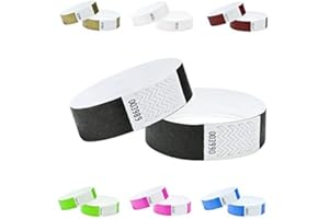 J&R WRISTBANDS Paper Like Wristbands Made from Tyvek. 1000 Pack Black