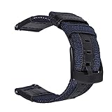 BEWISH 22mm Uhrenarmbänder Stoff + Lederarmband Ersatz Sport Smartwatch Super Softarmband für Herren Damen Kalbsleder Ersatzband Uhrarmband Edelstahl Metall Dornverschluss