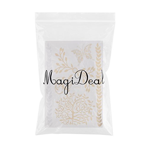 Mode Braut Haar Tattoos Temporaere Dekorative Aufkleber Gold Silber ht307 - 2