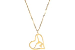 EUEAVAN Collar con colgante de gimnasia para niñas, gimnasio, deporte, amor, corazón, colgante para gimnasia, joyería de moda inspiradora