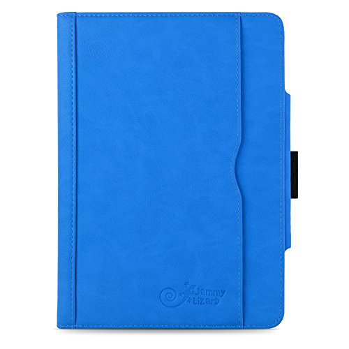 iPad Air, Air 2 & iPad 9.7″ 2017 Hülle – JAMMYLIZARD Ledertasche Smart Cover mit Standfuktion für iPad Air (5. & 6. Generation) & iPad 9.7″ 2017, BLAU & HONIG, [MIT STIFT & STIFT-HALTER] - 2