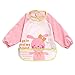 Lovely Pink Rabbit Waterproof Baby Feeding Clothes Long-sleeved Baby Bibs