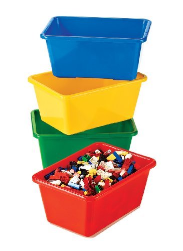 Tot Tutors Kids' Primary Colors Small Storage Bins, Set of 4 by Tot Tutors