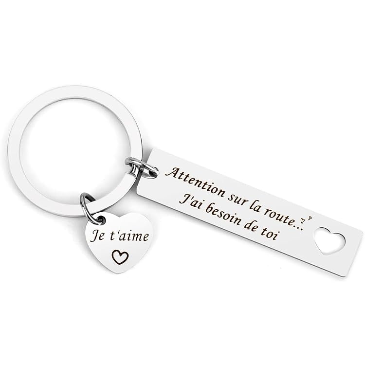 Porte-clés Gravé Recto Verso Avec Message D'Amour - Cadeau Romantique Pour Couple, Saint-Valentin