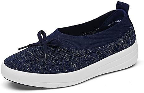 SHINIK Womens's Shoes Spring Shake Shoes Breathable Mesh Shoes Slip On Ladies Shoes Flat Heel Sports Running Shoes Soft Bottom,Bowknot Shoes