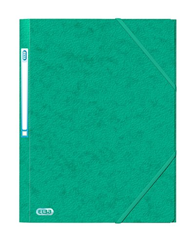 Elba Folder Elasticated 3-Flap 500gsm for 300 Sheets A4-Foolscap Green Ref 43198071 [Pack of 10]