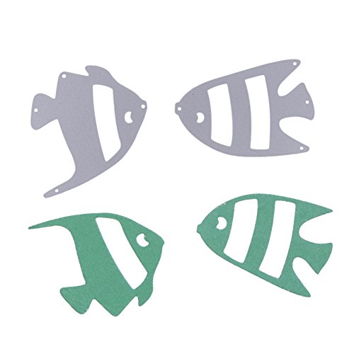 Amazingdeal365 ein Paar Fisch Metall Form Schablonen Schneiden DIY Dekor Sammelalbum Karten Buchzeichen Lesezeichen als Geschenk für Freunde Geburtstag Kinder,Kindergarten Hobby Schule Handarbeit Unterricht usw. Ein tolles Geschenk! - 6