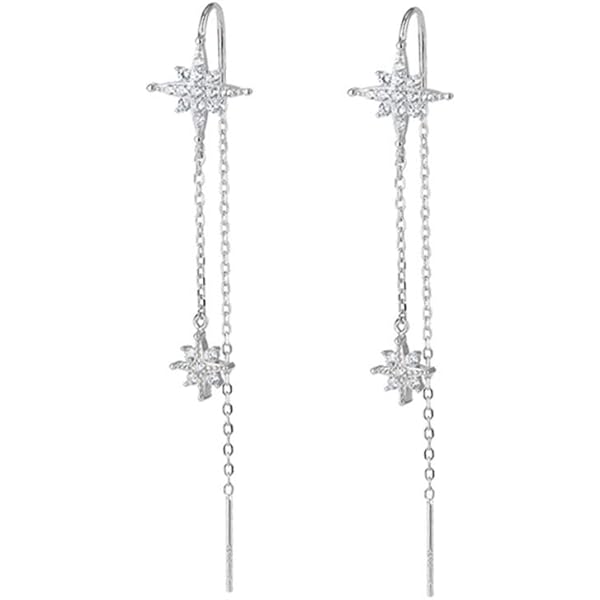 SLUYNZ 925 sterling zilveren oorbellen voor dames en meisjes, lange