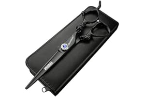 AXEMOORE 6/7/8/9 pollici professionale tagliacapelli set, acciaio inossidabile taglienti tagliacapelli, forbice specifiche per parrucchiere (Taglio piatto da 6 pollici-A)