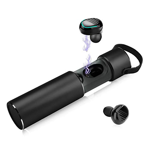 Auricolare Bluetooth Wireless, Coquimbo Mini Auricolare Bluetooth Cuffie In-Ear per telefono cellulare vivavoce con microfono e custodia di ricarica per iPhone, Samsung, LG, Sony, Huawei (nero)