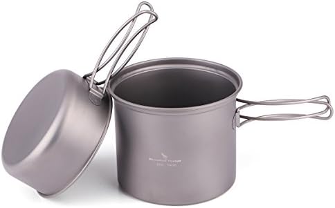 Titanium Pot Sets Folding Handle Camping Cookware Set Portable Campfire Cook Set 2 Piece Bowl Set Pot Set Camping Bag Equipment Hiking BBQ Picnic Outdoor - Lightweight, Compact, Durable Pan Wok Bowl