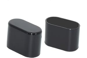 Flyshop 16 Tapas ovaladas para Patas de Silla, Protectores de Suelo de PVC Flexible Negro Brillante, Fundas para Patas de Mesa, 15 x 30 mm, 5/8" x 1-3/16"