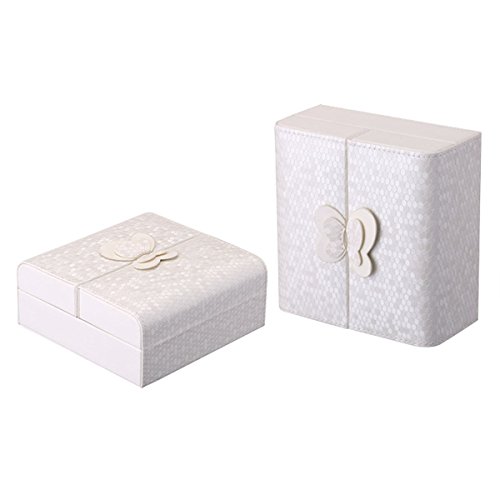 Schmuckkästchen,Wuudi klein tragbar Leder Reisen Schmuck Fall Schmetterling Deko Display Aufbewahrung Organizer für Ringe Halskette - 3
