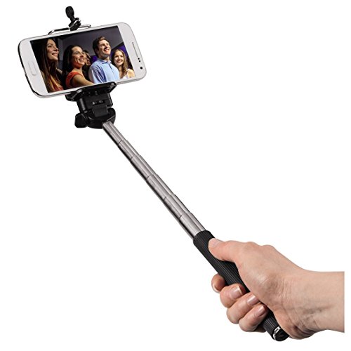 Hama Selfie Moments Supporto per Fotocamera, Action Cam e Smartphone, 108 cm, Nero