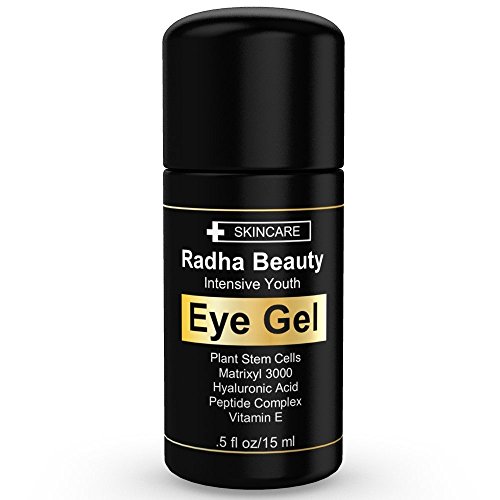 Radha Beauty - Eye Cream For Dark Circles, Puffiness, Bags & Wrinkles - The Most Effective Eye Gel That Addresses Every Eye Concern - With Plant Stem Cells, Matrixyl 3000, Hyaluronic Acid, Cucumber, Vitamin E, Aloe, Msm & More!