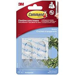 Command Crochets Ovales Moyens Transparents, 2 Crochets 4 Languettes, 900 g