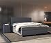 Produktbild DELIFE Bett Cloud Grau 160x200 cm Kingsize Matratze Topper Federkern Boxspringbett