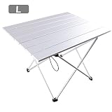 TRIWONDER Mesa Plegable para Acampada Ligera Aleación de Aluminio Portátil Mesa de Comedor Playa Picnic Camping Jardín al Aire Libre (Plateado - L (56 x 40.5cm))