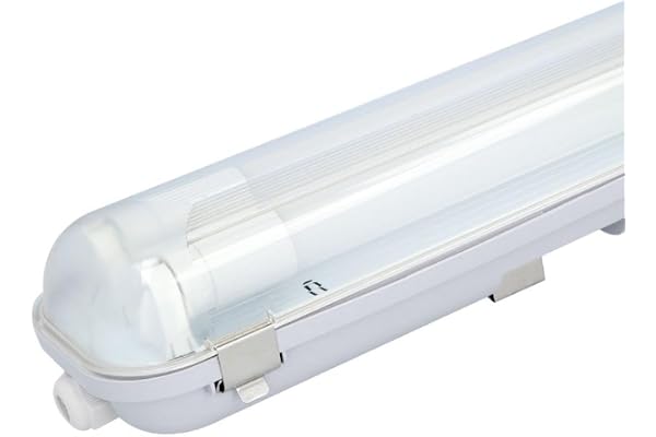 HOFTRONIC - LED-armatur 150 cm 4000K 48W 5280lm 110lm/W Inkl. flimmerfria LED-rör, kopplingsbara verkstadslampor IP65 Vattent