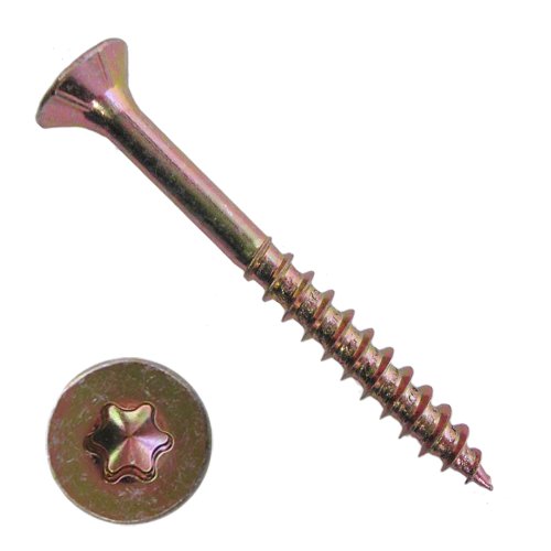 Preisvergleich Produktbild 500 Spanplattenschrauben 4,5x45 Senkkopf Fräsrippen TX20 gelb verzinkt