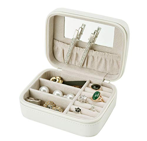 Preisvergleich Produktbild SALLYSKY Zubehör Tragbare Schmuckschatulle Nette Prinzessin Hand Schmuck Schmuck Kleine Ohrringe Aufbewahrungsbox Schmuckschatulle 12,5 * 9,5 * 5,5 cm, Weiß