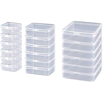 HPiano 18 Stück(3 Größen) kleine Behälter aus transparentem Kunststoff