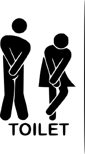 Wandtattoo / Aufkleber, Motiv 'Lustiges Toilettenschild', Vinyl