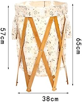 Bamboo Creative Folding Folding Clothes Basket, Clothes, Snacks, Toys, Storage Barrels. Can Be Made Alone 65 * 38Cm,Figure 1