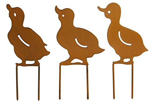 khevga Gartenstecker Rost Tiere Enten 4er Set - 3