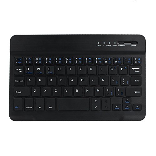 Aluminium Dünne Mini Drahtlose Bluetooth Tastatur Für Windows Android IOS Schwarz - Schwarz