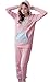 Bearsland Women's Sporty Cotton Maternity Nursing Nightgown Set Pink UK Size Large