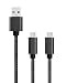 Produktbild Micro USB Kabel Nylon Geflochtenes Schnellladekabel - Packung mit 2 SCHWARZ für Lenovo Vibe B / Lenovo A Plus / Lenovo P2