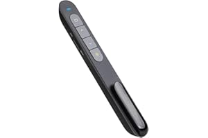 BKELHS Wireless Presenter, Wireless Presentation Remote Clicker Laser Pointer, Hyperlink Volume Control Presentation Clicker RF 2.4GHz USB Office Presentation Clicker Remote Control Pointer Slide Advancer