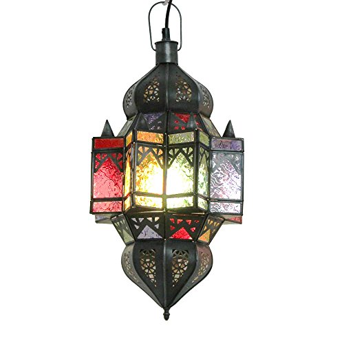 Orientalische Lampe Cerin 50cm marokkanische Hängelampe arabische Glaslampe Orientleuchte