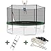 Produktbild Ampel 24 Outdoor Trampolin Ø 430 cm grün mit verstärktem Netz | Gartentrampolin mit Leiter & Windsicherung | Sicherheitsnetz 6 Gepolsterte Stangen | Belastbarkeit 160 kg