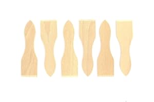 Fackelmann Lot de 6 Spatules à Raclette en Bois - Pour Appareil et Poêlon - 12,8 x 3,7 cm, Beige