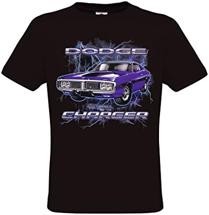 Ethno Designs Dodge Charger - American Muscle Cars - Mens Vintage Rockabilly &amp; Rock `n Roll T-Shirt - regular fit, black, size M